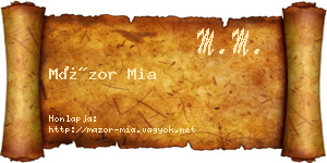 Mázor Mia névjegykártya